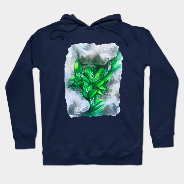 Watercolor Lily of the Valleys Hoodie by Lady Lilac